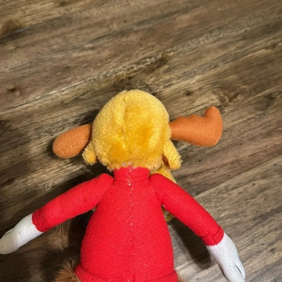 Bullwinkle Stuffed Animal Plush Toy Vintage 1991 by Nanco Brown/Red - Picture 8 of 9